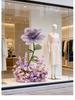 Purple Artificial Flowers for Window Display, Scene Decoration, and Clothing Store Visual Merchandising