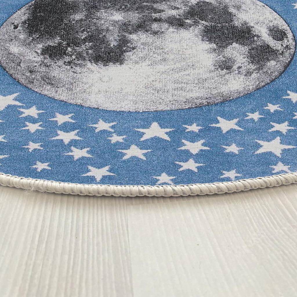 Декоративным сплетенный хлопком низкопробный сплетенный машиной луны и картины звезд, ковер комнаты тонкого пятна устойчивый Вашабле современный