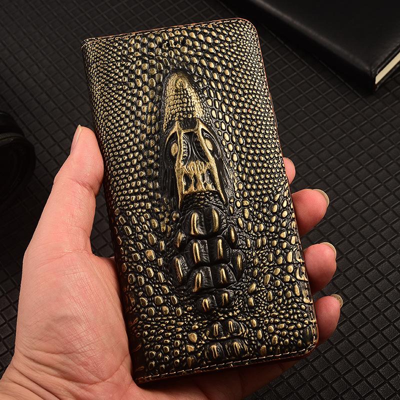 100% Натуральная Коровья Кожа Для Honor Magic 8 и Magic 7 Pro Air Lite Чехол 3D Голова Крокодила Магнитный Карман для Карт Кошелек Обложка