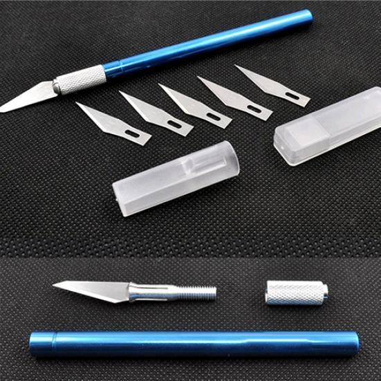 Wood Carving Pen Paper Cutter Sculpting Cutting Tool Sharp Hand Knife + 5 Blades