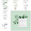 Elegant Plant Flower Switch Sticker Flower Long Lasting Green Leaves Plants Sticker Wall Art Not Fade Room