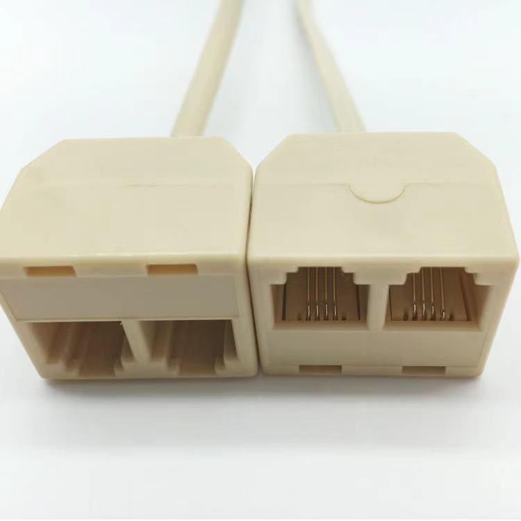 RJ11 Telephone Adapter: 1 Male To 2 Female Splitter for Branch Line Accessories