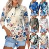 Женская модная повседневная рубашка с короткими рукавами 3/4 с лацканами и принтом, женские топы на пуговицах