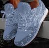 Sneakers Children's Muffin Sequins Shoes Color Matching Breathable Rhinestone Platform Sneakers Women's Large Size