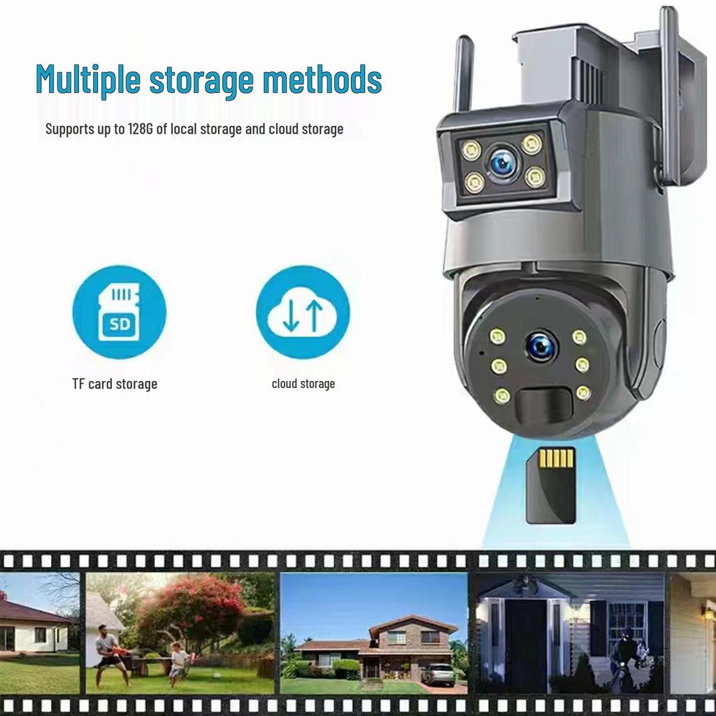 Dual Lens Solar-Powered 360° HD Panoramic Outdoor Monitor with Mobile Remote