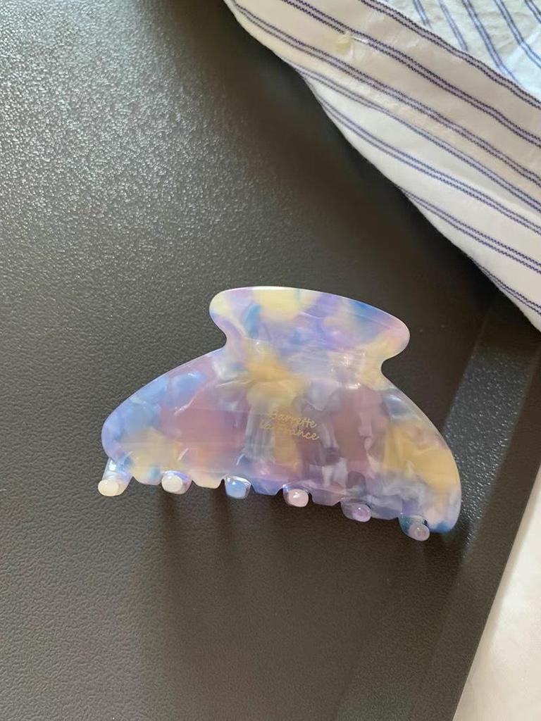 Французская золотая этикетка Jelly Solid Color Medium Hair Clip - Acetic Acid Half-Claw Shark Clip