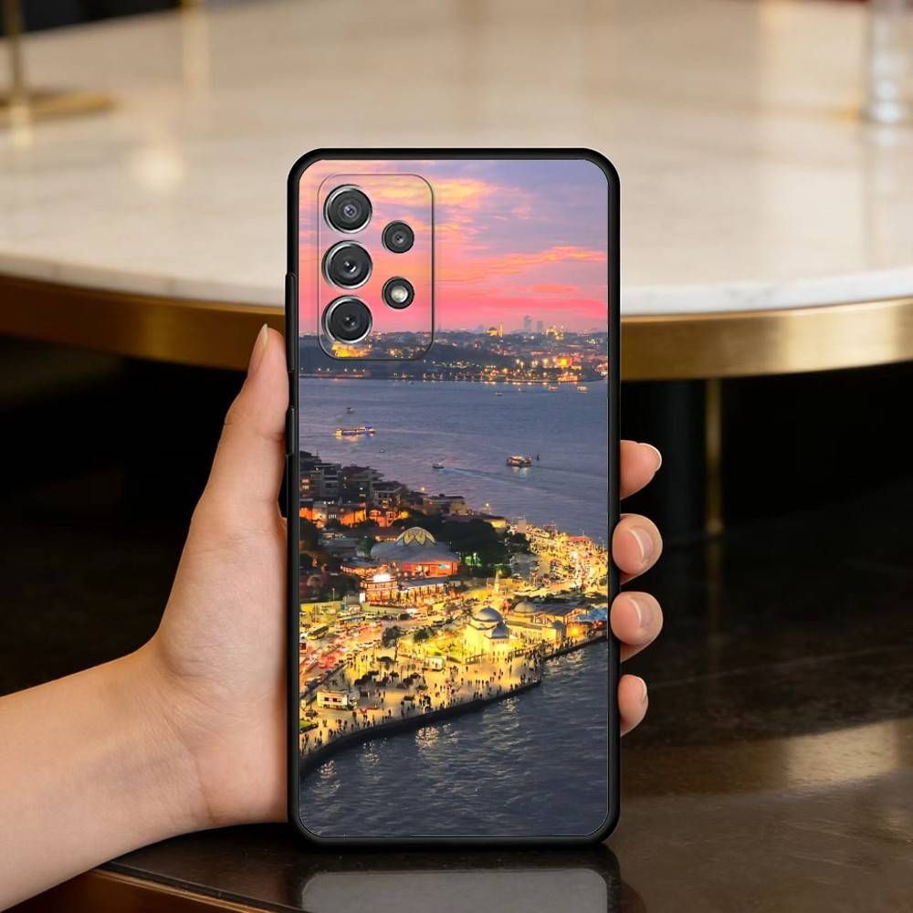 Turkey I-Istanbul S-Scenery Soft Silicone Black Cover Phone Case For Samsung Galaxy A73,A72,A71,A70,A53,A52,A51