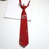 Black Long Necktie Korean Style Shirt Tie Temperament Love Heart Tie  Performance