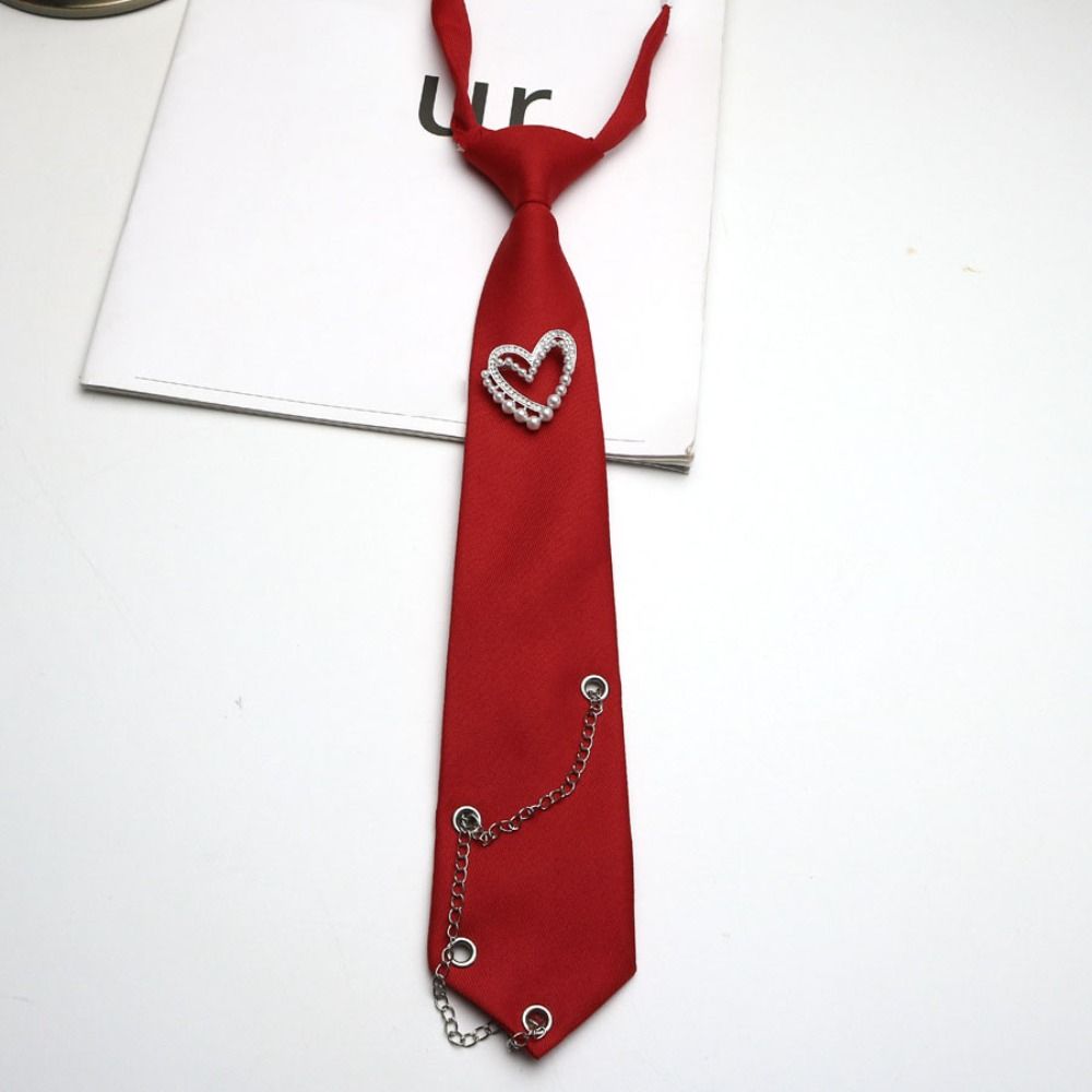 Black Long Necktie Korean Style Shirt Tie Temperament Love Heart Tie  Performance