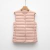 Женский легкий пуховый жилет - Без рукавов, Короткий, Круглый вырез горловины, для Осени/Зимы