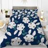 Комплект пододеяльника с кроликами, тема мультяшных животных, 3D-принт, каваий, милый, розовый, размер кинг, квин, для детей, девочек, женщин, полиэстеровый комплект постельного белья