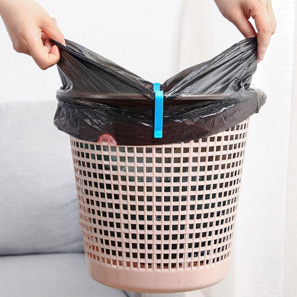10Pcs Plastic Trash Bag Fixed Clip Blue Garbage Bags Clip Retaining Clamp Home