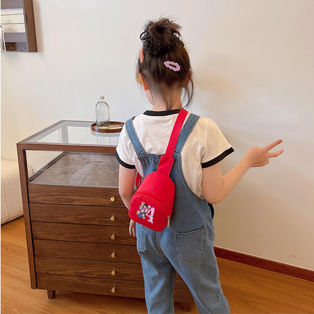 26 English Letter K-Pop Demon Hunters Printed Kawaii Chest Pack for Boy Girl Shoulder Bag Student Portable Crossbody Pouch Christmas Wallet Pursek
