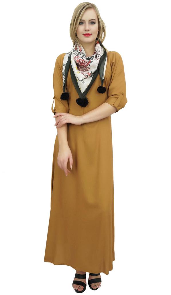 Bimba Women's Boho Black Maxi Dress With Tassel Scarf Designer Summer