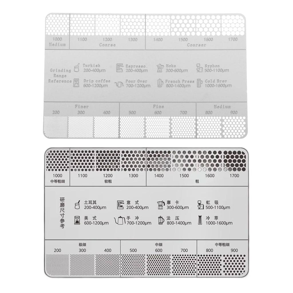 Grind Reference Card Coffee Grind Size Ruler Metal Grind Size Reference Card Essential Tools Gift for Coffee Enthusiasts