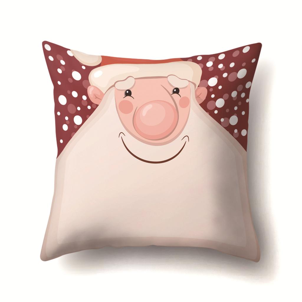 Christmas Santa Claus, Trees, Etc. Polyester Pillow, Sofa Cushion, Bedside Decoration