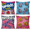 Funny Novelty Food Nerds Candy Sweet Pillow Case Anti-dustmite Pillowcase Invisible Zipper Silky Short Plush Sofa Cushion Cover
