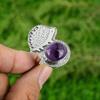 Star Amethyst Gemstone 925 Silver February Birth Handcrafted Bezel Ring Jewelry