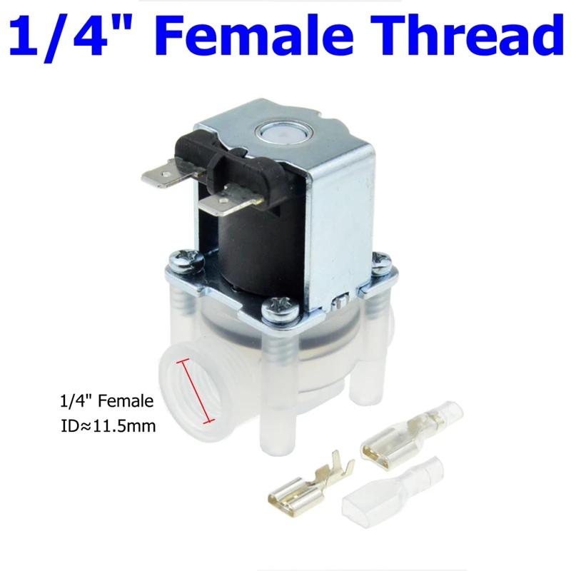 Electric Plastic Solenoid Valve 12V 24V 110V 220V Normally Closed 1/4 3/8 1/2 12mm Pipe Male Female Water Air Inlet Flow Valve