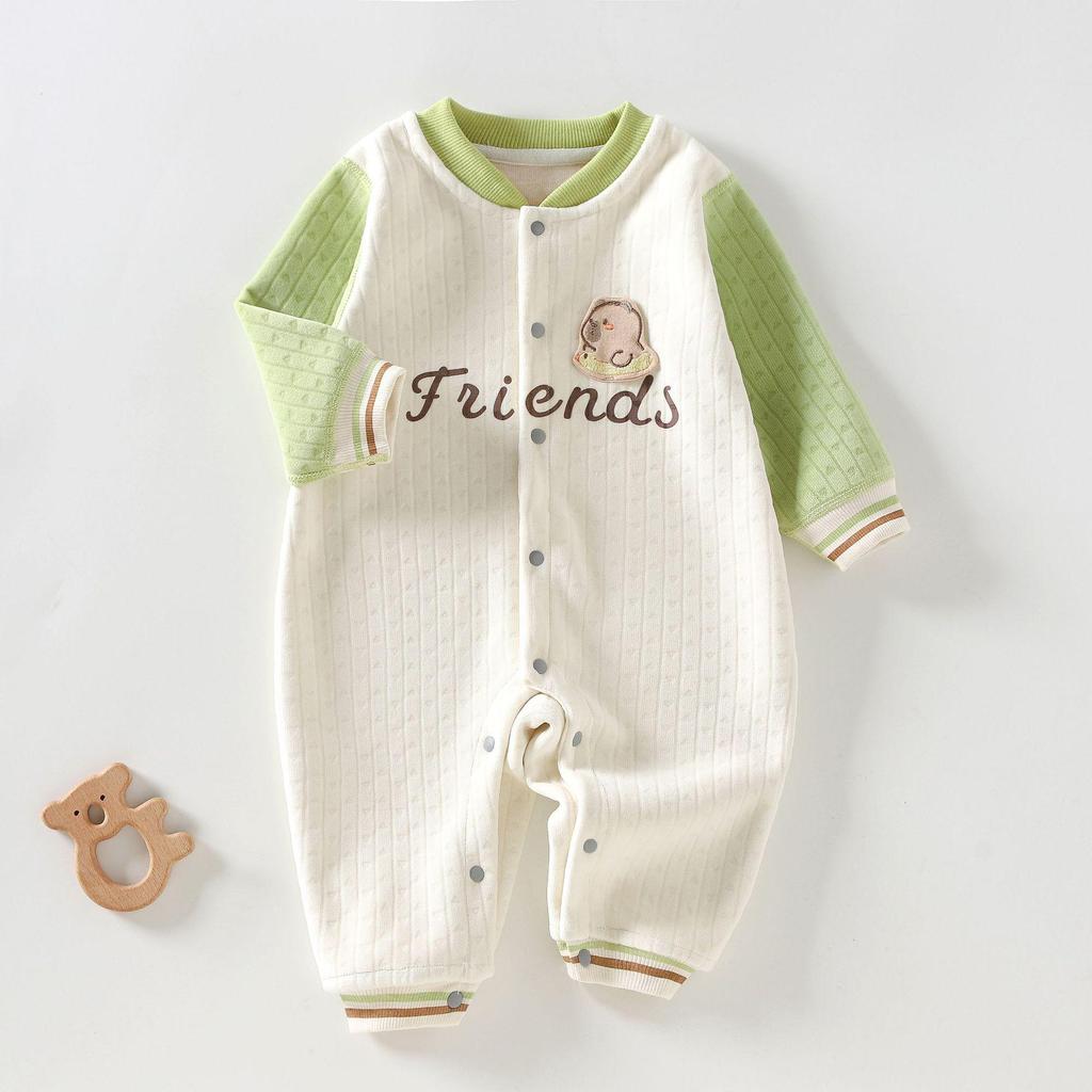Cozy Fleece Onesie: Warm Infant & Toddler Base Layer Pajamas for Autumn & Winter
