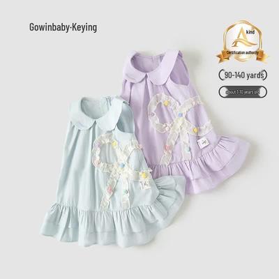 Сладкое платье-жилет для девочек GOWINBABY с воротником-куклой и 3D-бантом