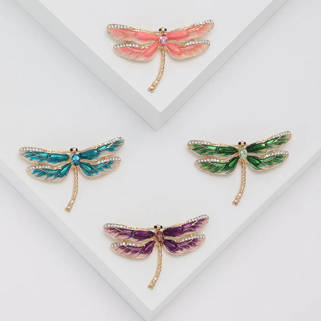 Enamel Dragonfly Brooches For Women Unisex 3-color Insects Party Office Brooch Pin Gifts