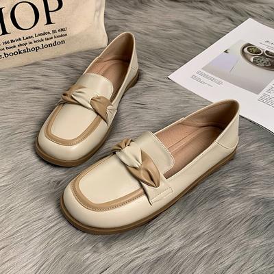 Лоферы 2025 весна и лето новая обувь на плоской подошве в британском стиле маленькие кожаные туфли женские на одном ходу ретро туфли-дутики