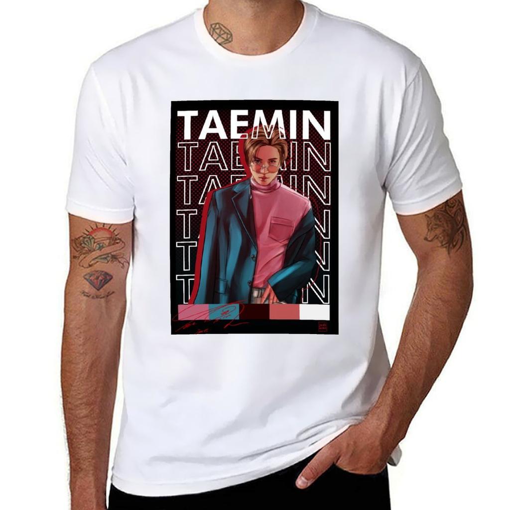 Lee Taemin Poster Tshirt Work Wear Short Sleeve Tshirt