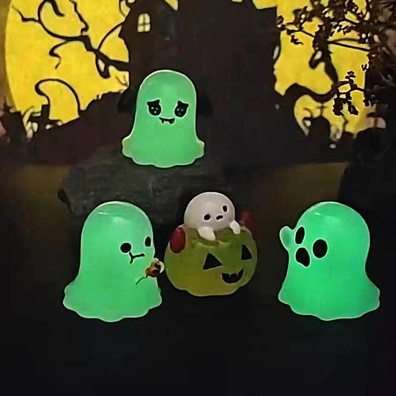 1 шт. Миниатюрная светящаяся фигурка на Хэллоуин из микропейзажа, миниатюрная фигурка из смолы, мини-сад фей, светящиеся в темноте украшения