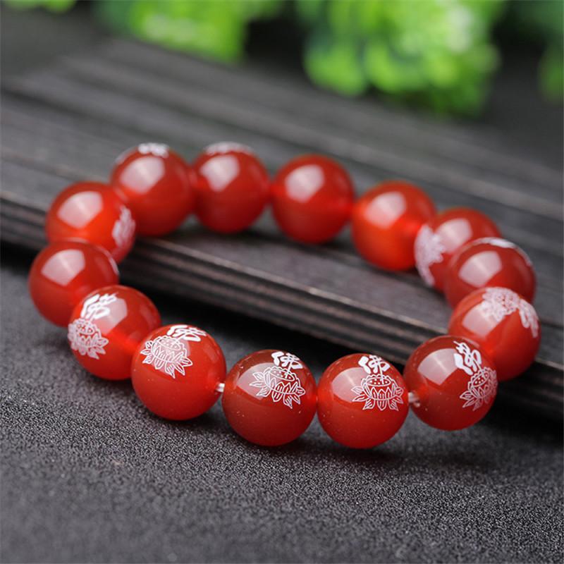 Красные Натуральные Красивые Каменные Бусины Эластичный Браслет из Бусин Браслеты для Мужчин и Женщин Браслет Украшения