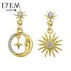 Винтажные серьги с солнечной звездой для женщин и девочек, большие золотые серьги с геометрическим рисунком большого размера, полые серьги, женские модные украшения
