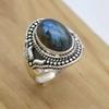 Кольцо из стерлингового серебра 925 пробы с лабрадором, мужское кольцо с печаткой ручной работы из натурального драгоценного камня