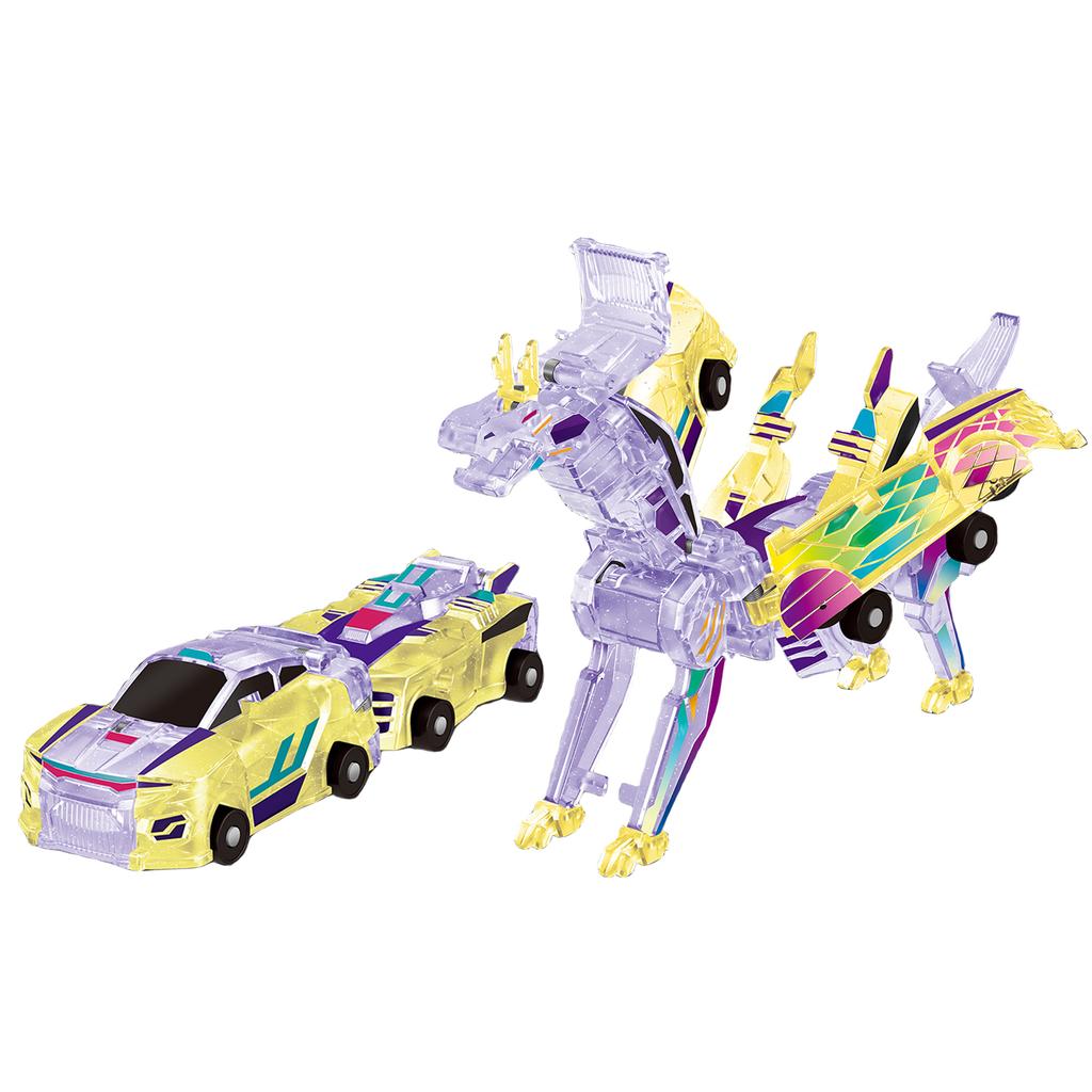 2-in-1 Collision Transforming Dinosaur Car Multi-Jointed Articulation Transforming Car Robot Toy for Kids Boys & Girls
