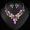 Женские цветочные ожерелья серьги ювелирные наборы свадебные аксессуары для невесты