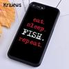 Krajews Eat Sleep Fishing Repeat Phone Case Cover For iPhone 17 Air 16 15 14 plus 12 13 pro max coque Fundas