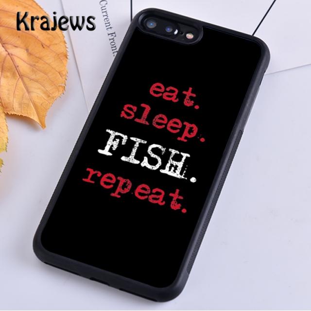Krajews Eat Sleep Fishing Repeat Phone Case Cover For iPhone 17 Air 16 15 14 plus 12 13 pro max coque Fundas