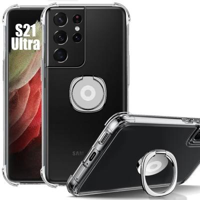 Чехол для Samsung Galaxy S21 Ultra - Ударопрочный - Прозрачный - Регулируемая подставка - Тонкий - Силикон