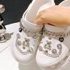 Серебряная пряжка для обуви Hug Bear со стразами для дырок в обуви DIY аксессуары