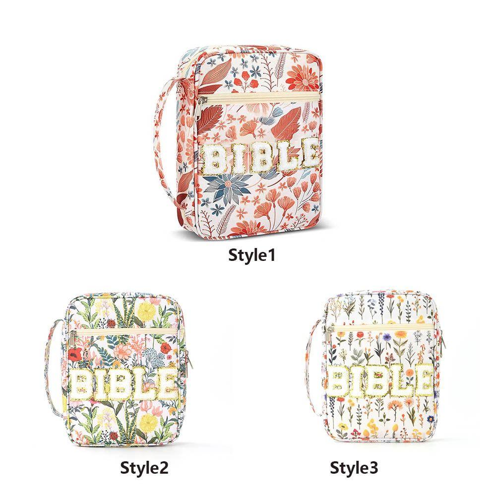 Large-capacity Book Storage Bag Flora Floral Study Bag Stationery Storage Organizer Student