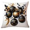 New Christmas Pillowcase High-end Light Luxury Black Gold Color Printing Home Cushion Pillowcase