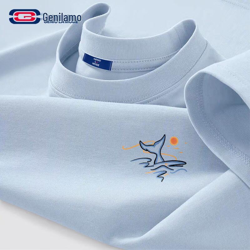 Мужская хлопковая футболка с графическим принтом свободного кроя GENIOLAMODE