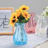 Gradient Glass Vase with Geometric Faceted Design Flower Vase for Wedding Centerpiece Arrangements Home Office Decor Floreros