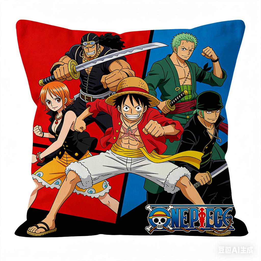 One Piece Luffy Printed Pillow Case Decorative Throw Pillow Cover For Sofa Bedroom Living Room Car Home Decor