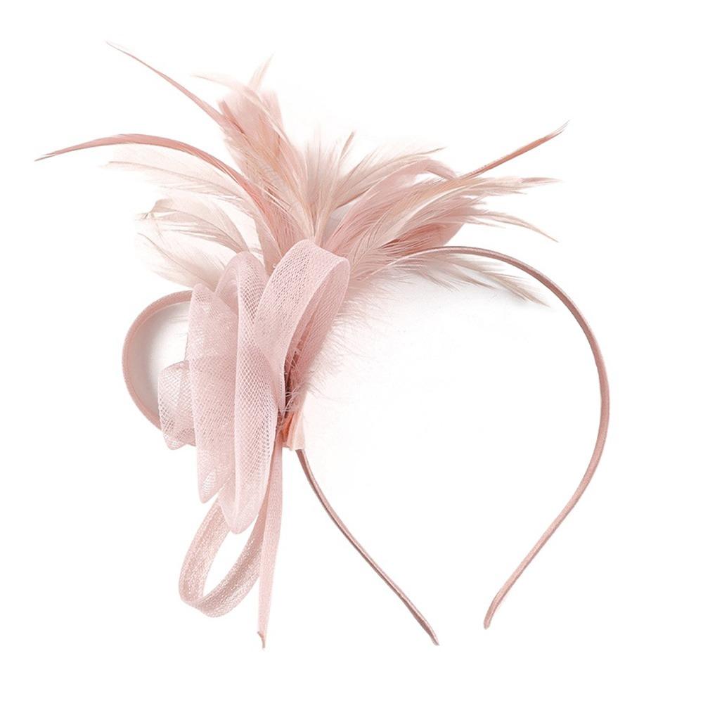 British Feather Headpiece Mesh Flower Hair Accessories Fashion Hair Hoop Wedding Bride