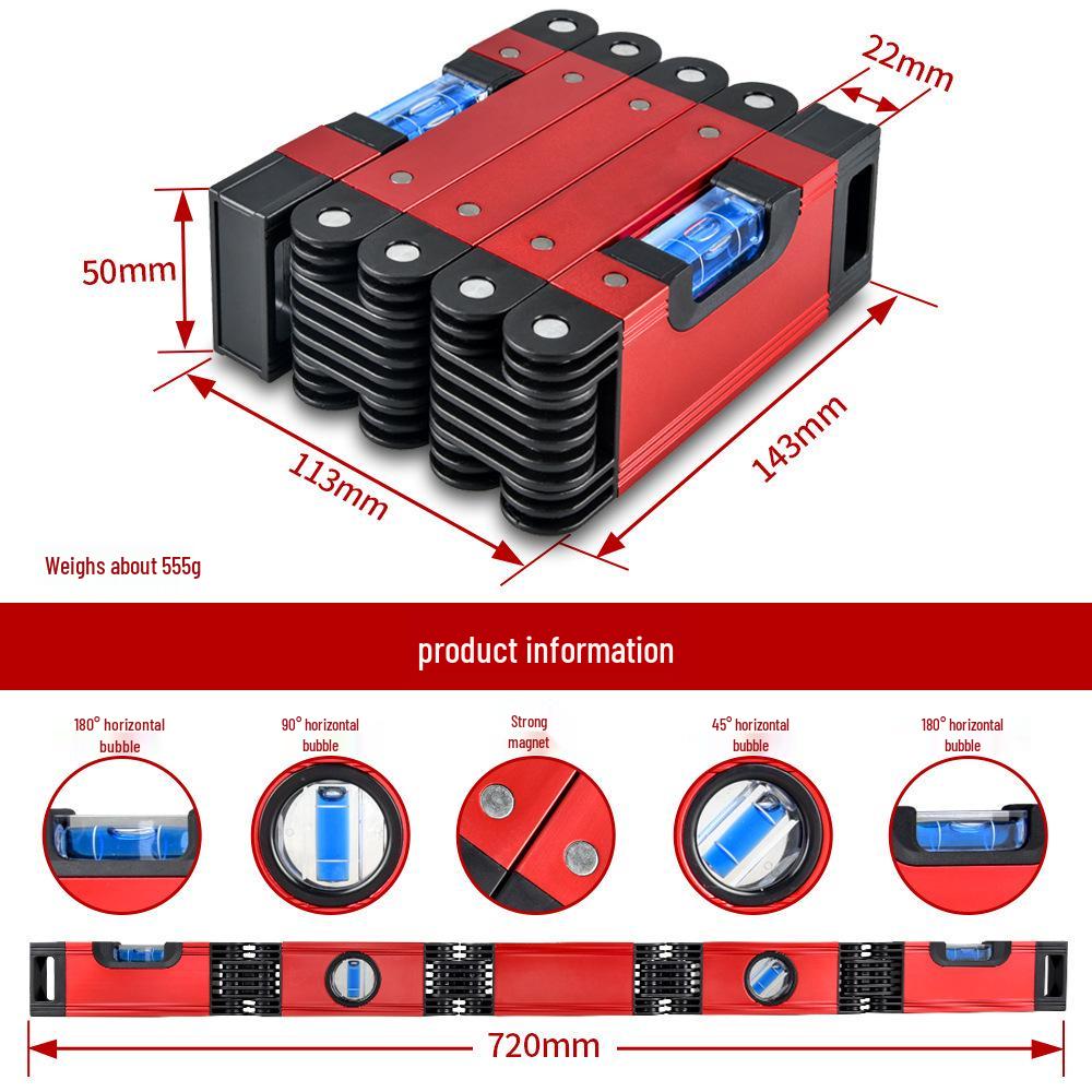 Высокоточный многофункциональный магнитный складной уровень для деревообработки