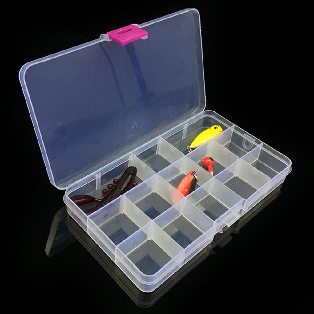 3pcs Fishing Tackle Box 15 Compartments Bait Lure Hook Case Supply Hooks Organizer Plastic Useful Large Capacity Gathering