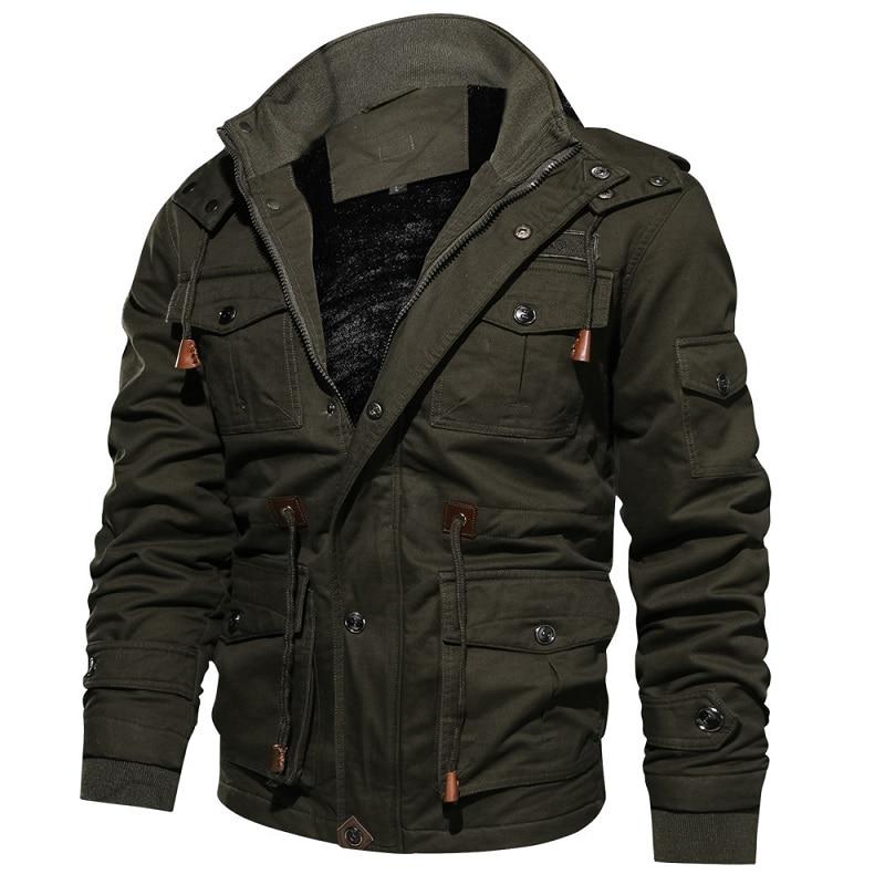 Men 'S Winter Fleece Jackets Warm Hooded Coat Thermal Thick Outerwear Men Military Jacket