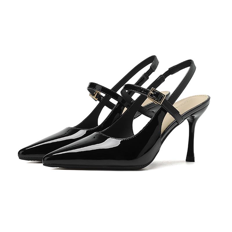 9 Французский темперамент полые каблуки босоножки женские летние новые туфли-лодочки с острым носком шпильки женские