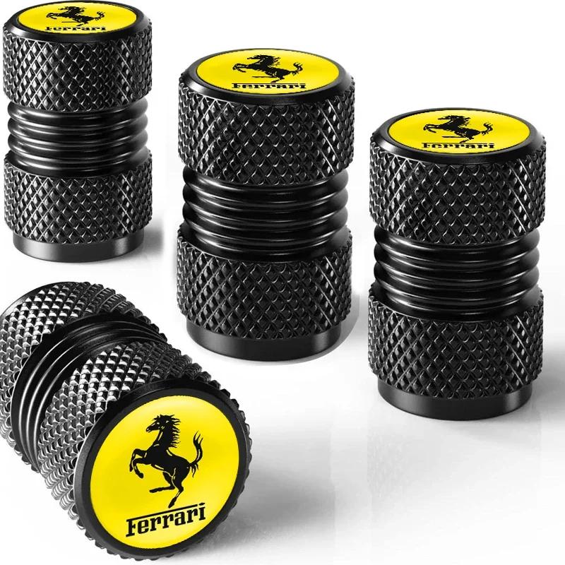 4Pc Metal Car Tire Valve Cover Wheel Stem Dustproof Air Cap Case For F-Ferrari Roma Spider SF90 Superfast Competizione LaFerrari JW5