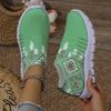 Fashion Women Sneakers Knitted Mesh Breathable Sneakers Women Fashionable Lightweight Lace Up Shoes Trendy Walking Flat Shoes Women
